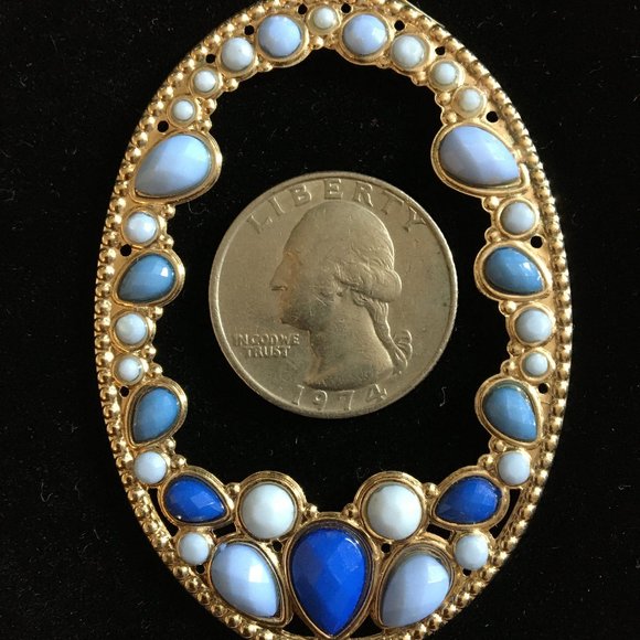 Pierced Earrings Vintage Retro Large Hoops Blues Women's Jewelry Costume   SALE! - Picture 14 of 15